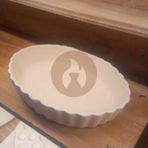 Fuente / Bandeja Ovalada con Ondas en Bizcocho