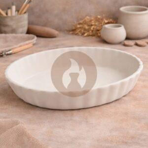 Fuente / Bandeja Ovalada con Ondas en Bizcocho