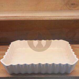 Fuente / Bandeja rectangular con Ondas en Bizcocho