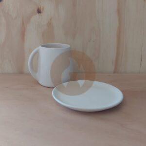 Taza y Plato Café Doble "Brenda" - 2 Taceles - Molde Simple