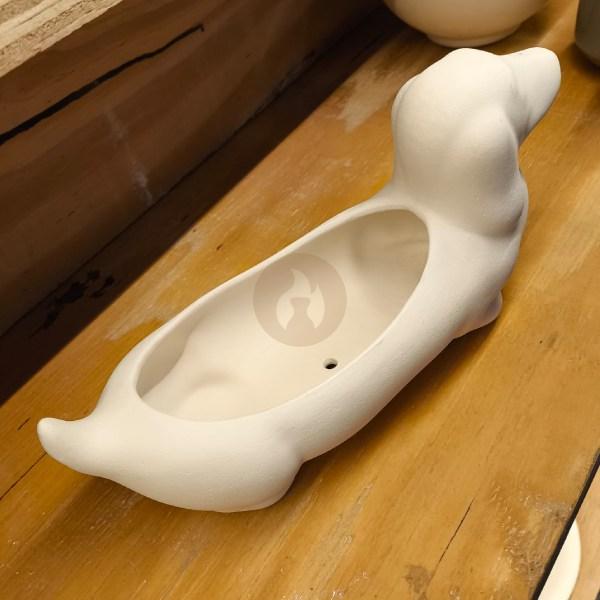 Maceta de Perro Salchicha en Bizcocho Cerámico (27x10 cm) - Imagen 2