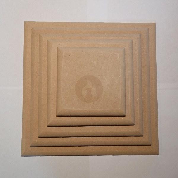 Cuadrados Apilables esquinas en punta, lados redondeados Contramolde de Fibrofácil