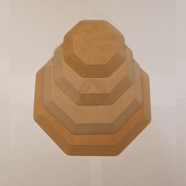 Platos Octágonales contramolde de Fibrofácil ( Apilables) - Imagen 2