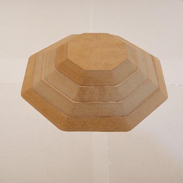 Platos Octágonales contramolde de Fibrofácil ( Apilables)