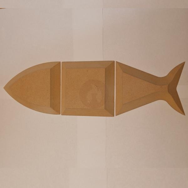 Pez 3 Piezas contramolde de Fibrofácil