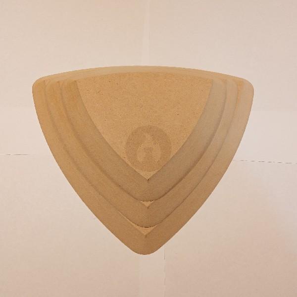 Platos Triángulares contramoldes de Fibrofácil