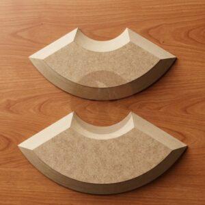 Bandeja curva sushi Contramolde de fibrofácil (2 tamaños)