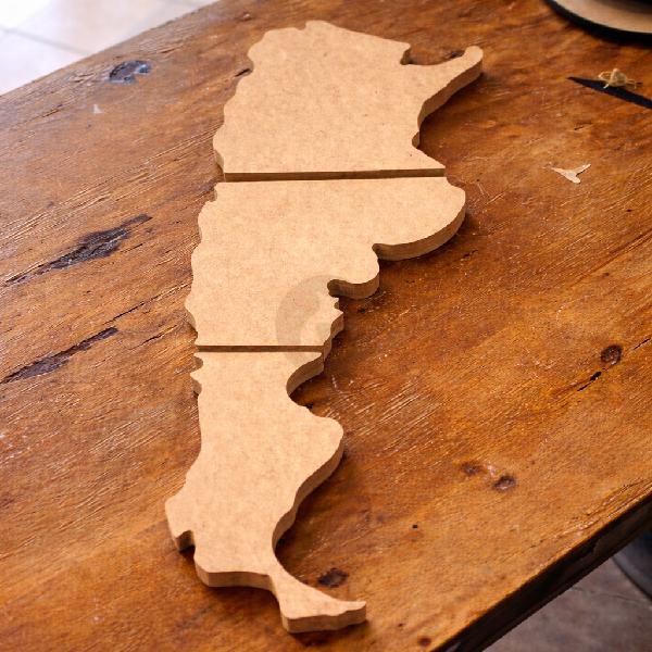Mapa Argentina Grande 3 Piezas Contramolde de Fibrofácil - Imagen 2