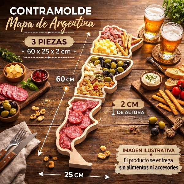 Mapa Argentina Grande 3 Piezas Contramolde de Fibrofácil - Imagen 3
