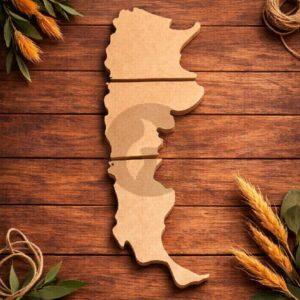 Mapa Argentina Grande 3 Piezas Contramolde de Fibrofácil