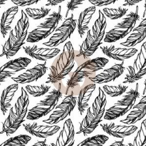 Transfer Cerámico Hojas Plumas Varios Colores 20 x 29 cm